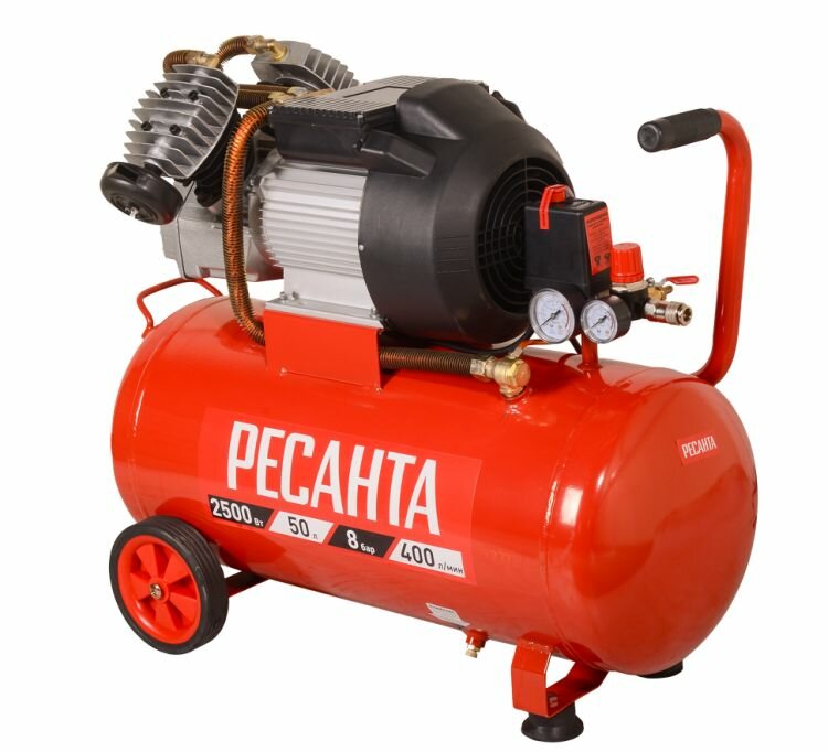 фото Компрессор масляный РЕСАНТА КП-50/400М, 50 л, 2.5 кВт