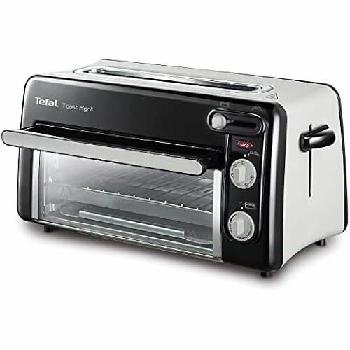 фото Tefal Toast n' Grill TL6008 Тостер и мини-духовка 2 в 1 Очень энергоэффективный и быстрый 1300 Вт 27 х 16 х 14 см Черный/матовый алюминий 220-240В 50-60 Гц