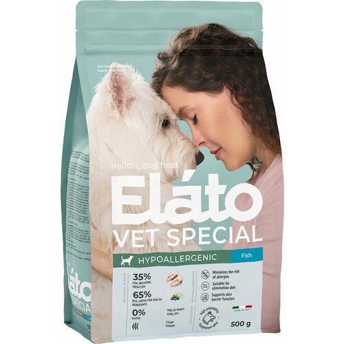 Elato 500г Holistic Vet Special Hypoallergenic Сухой диетический корм для собак с рыбой