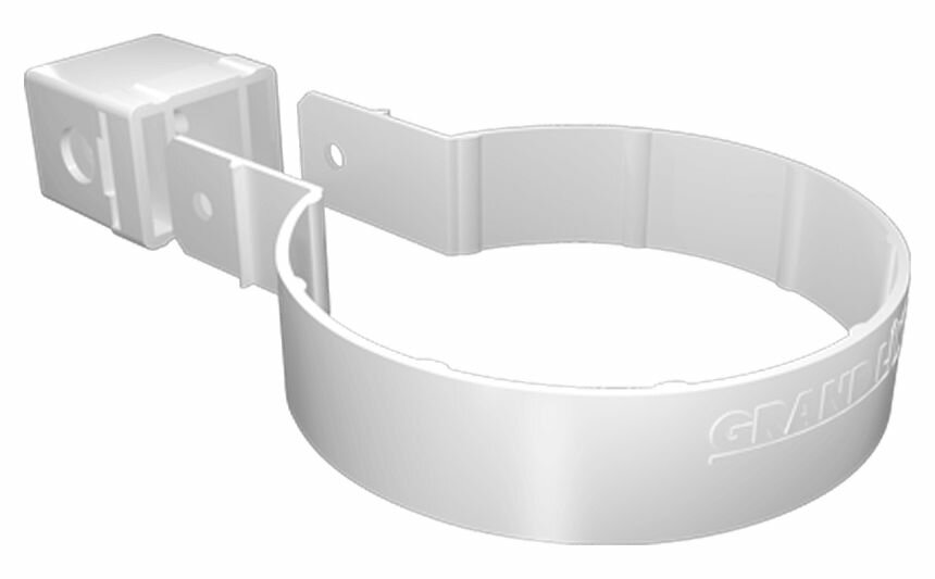 Хомут трубы Kliker ПВХ Grand Line Premium белый (инд. упак.) (RAL 9003)