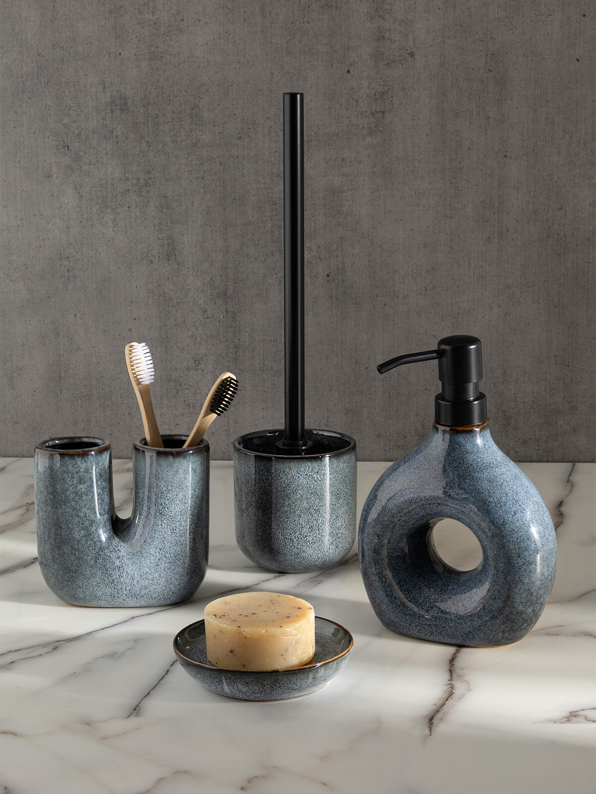 Мыльница DeNASTIA reactive Deco 11x11x2,5см, круглая, керамика — фото 1