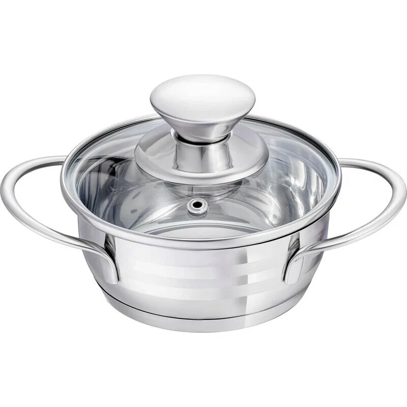 Кастрюля Regent inox Linea Bimbo vitro 0.6 л нержавеющая сталь с крышкой 2272982