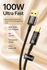 Кабель для зарядки Type-C to Type-C PD 2.0 5A 100W 1м черный / Tungsten Gold CAT...