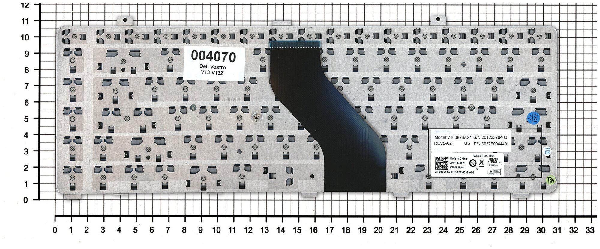 Клавиатура для ноутбука Dell 6037B0044401 черная