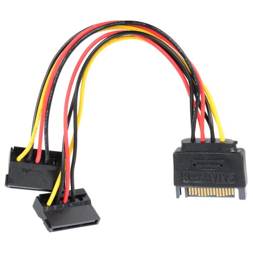 Переходник питания SATA 15pin (M) - 2 x SATA 15pin (F), угловые разъемы ORIENT C574