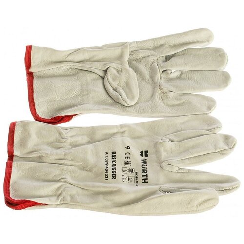 фото Перчатки wurth basic rigger sz9 (0899404531961-12) защитные кожа