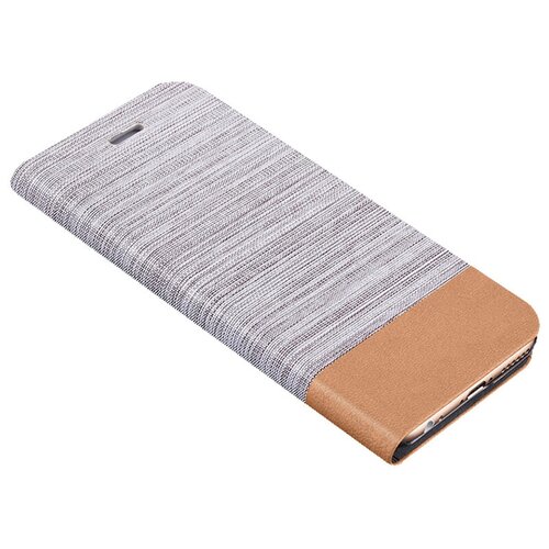 фото Чехол-книжка mypads для honor 9x pro / huawei y9s из водоотталкивающей ткани под джинсу с вставкой под кожу серый