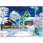 Набор для вышивания мулине нитекс арт.0282 Зимняя ночь 40х30 см - изображение