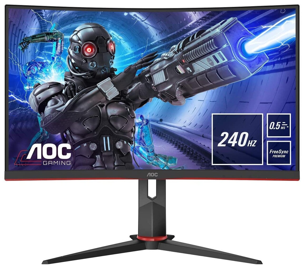 Монитор AOC 27" C27G2ZU Black-Red (VA 1920x1080 HDMI+HDMI+DP USB Hub 0.5 ms 178°/178° 300 cd/m 3000:1 240Hz MM