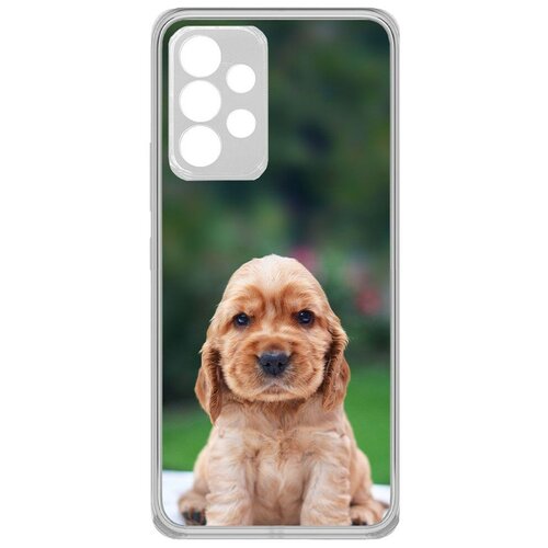 чехол накладка krutoff clear case для влюбленных котёнок и щенок для samsung galaxy a33 a336 Чехол-накладка Krutoff Clear Case Щенок кокер-спаниеля для Samsung Galaxy A33 (A336)