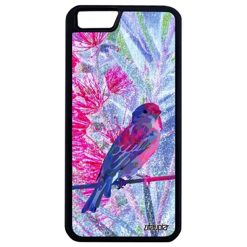 фото Красивый чехол на телефон // apple iphone 6 plus // "воробей" стиль птица, utaupia, фуксия