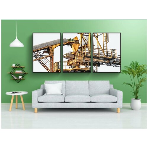 фото Набор модулных постеров для интерьера "финансовая поддержка, экскаватор, технология" 60x90 см. в тубусе, без рамки lotsprints