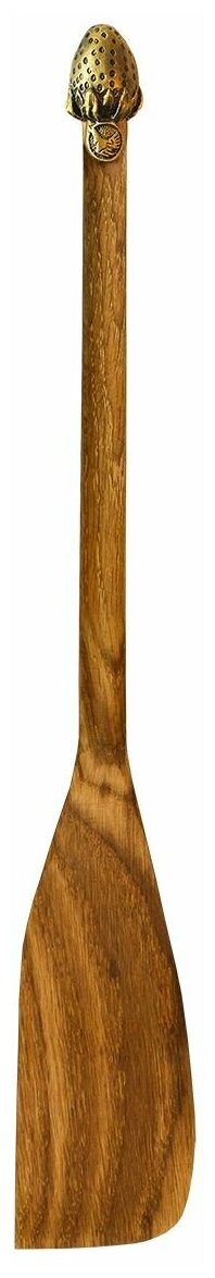 Лопатка деревянная с латунной накладкой Клубника узкая - фотография № 1