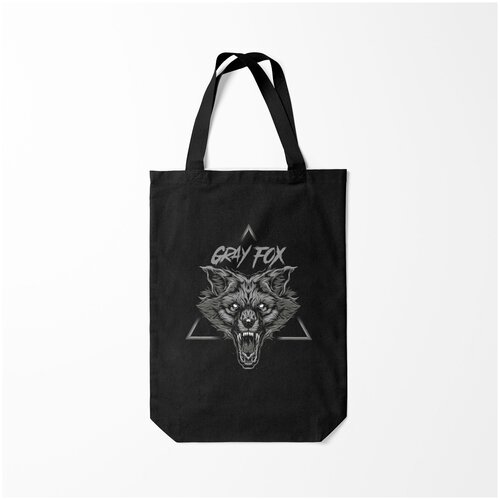 фото Сумка-шоппер / 31х42 см / звери / лисы серый лис burnettie