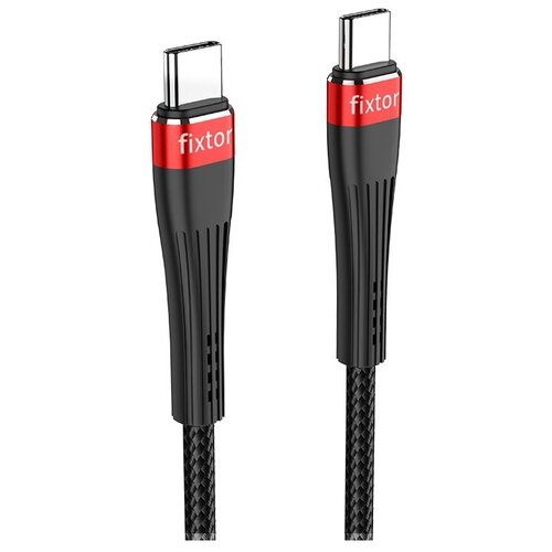 Кабель для зарядки Type-C to Type-C PD TT1 Fixtor 3A 1м черно-красный кабель usb type c для быстрой зарядки samsung a52 провод тип с на самсунг а52