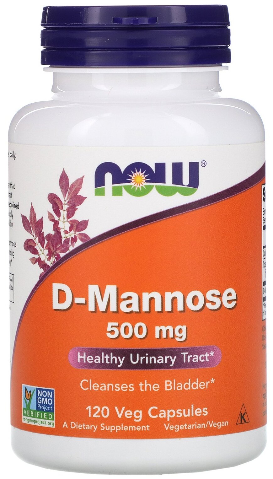 D-манноза, NOW Foods, 500 мг, 120 вегетарианских капсул