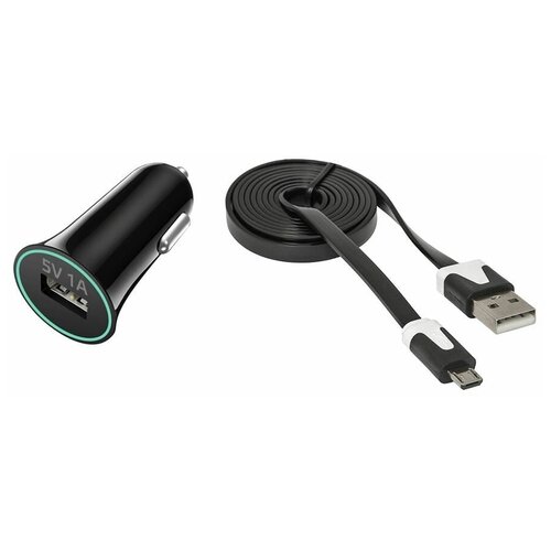 Автомобильное зарядное устройство OLTO CCH-2103 1хUSB,+Кабель MICROUSB, черный