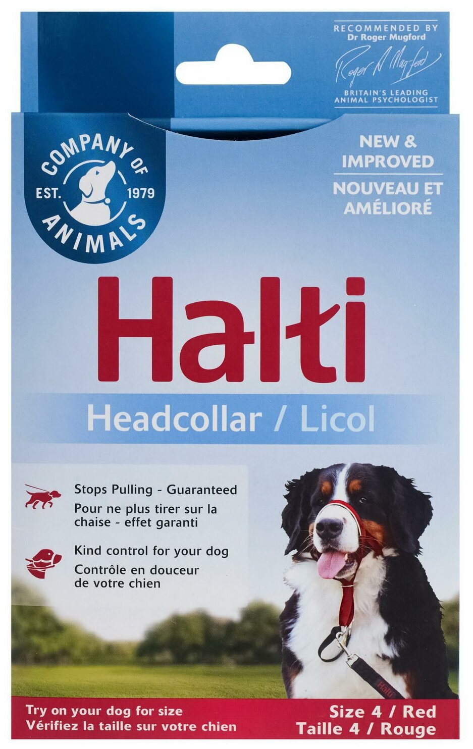 Недоуздок для собак Company of Animals "HALTI Headcollar", Size 4, красный, 46-62см (Великобритания)