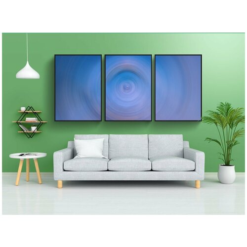 фото Набор модулных постеров для интерьера "градиент, вращаться, синий" 60x90 см. в тубусе, без рамки lotsprints