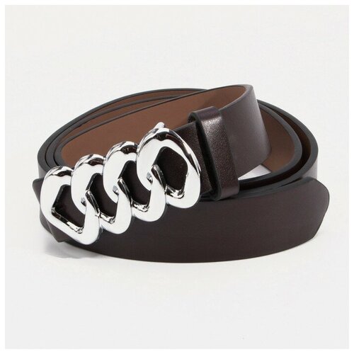 фото Ремень, ширина 3 см, гвоздик, пряжка металл, цвет коричневый rusexpress