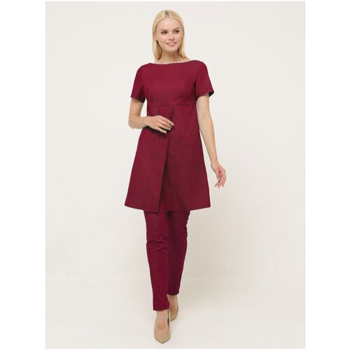 Костюм женский ONateJ Комплект брючный с туникой арт 6000 цв Бордовый р 56