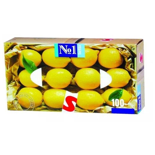 фото Платки носовые универсальные bella №1 2-сл с запахом лимона,100шт/уп 2 шт.