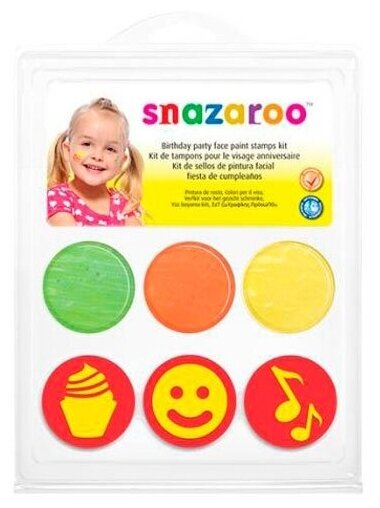 Snazaroo Набор красок для лица со штампами «День рождения»