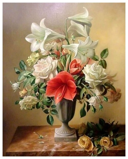 Картина по номерам Colibri "Лилии и розы" 40х50см