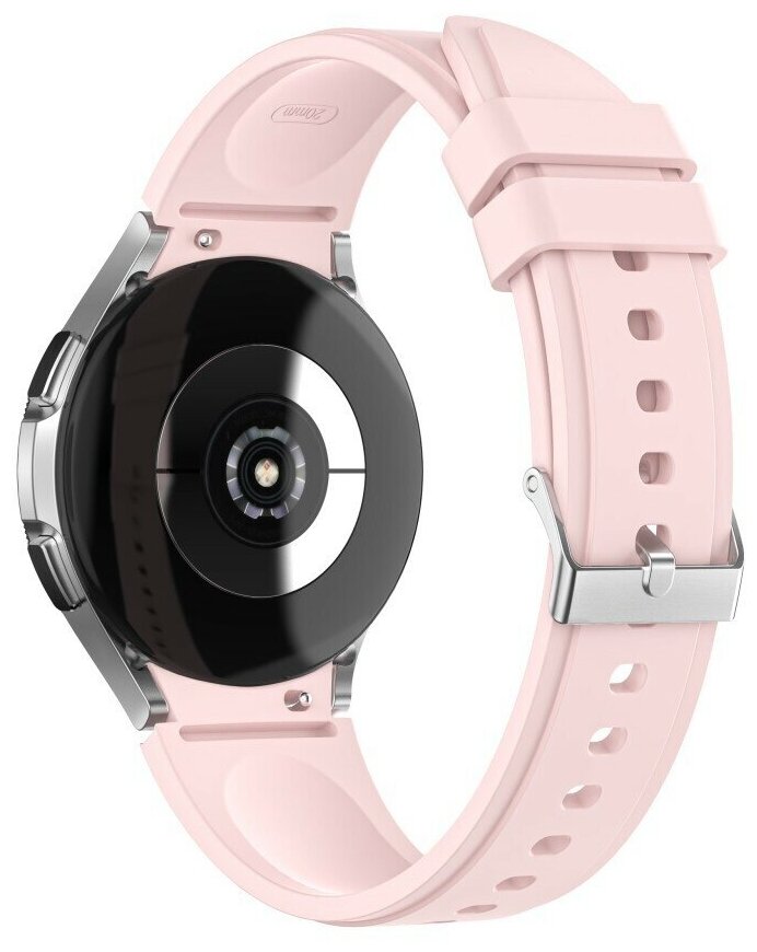 Силиконовый ремешок для Samsung Galaxy Watch 4 Classic 46mm, Watch 4 Classic 42mm, Watch 4 44mm, Watch 4 40mm - светло-розовый