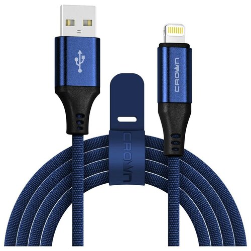 Кабель Crown CMCU-3103L, USB - Lightning, 2 А, 1 м, синий