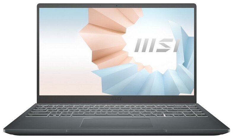 Ноутбук MSI Modern 14 B11SBU-613RU Intel Core i5 1155G7 2400MHz141920x108016GB512GB SSDDVD нетNVIDIA GeForce MX450 2GBWi-FiBluetoothWindows 10 Home 9S7-14D224-613 Grey