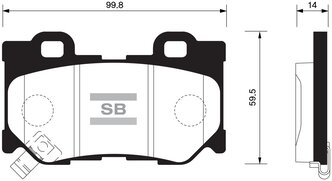 Дисковые тормозные колодки задние SANGSIN BRAKE SP1472 для Infiniti FX35, Infiniti FX50, Infiniti G25, Nissan 370Z (4 шт.)