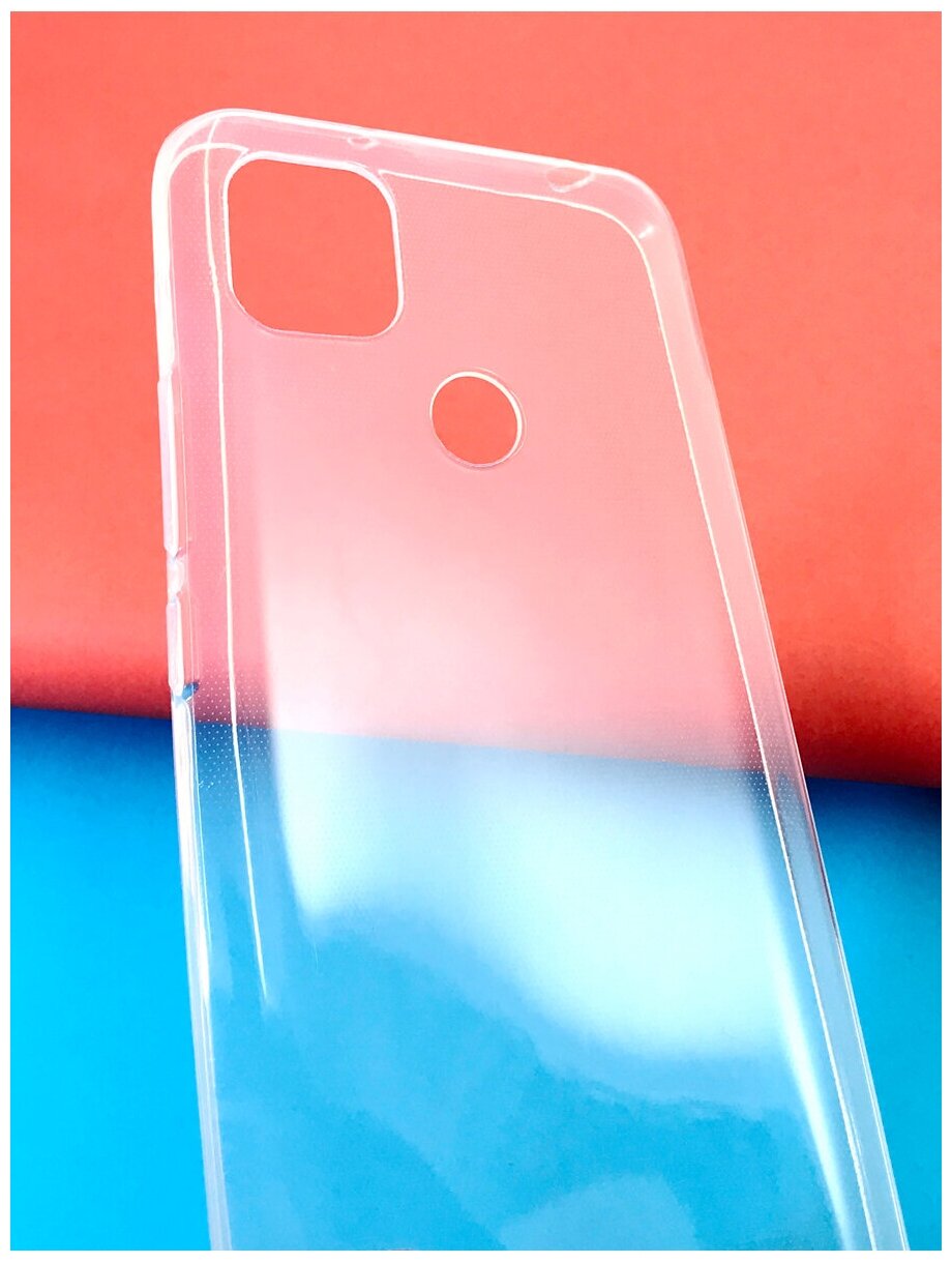 Чехол на смартфон Xiaomi Redmi 9C накладка прозрачная силиконовая глянцевая c перфорацией для предотвращения прилипания к задней стенке телефона 1мм