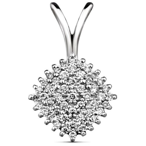 фото Русские самоцветы подвеска с бриллиантами из белого золота 585 пробы