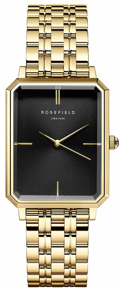 Наручные часы Rosefield The Octagon, черный, золотой