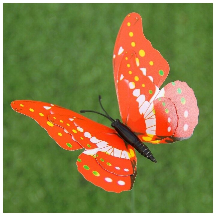 Штекер садовый "Бабочка" 8х10см, 25см, микс - фотография № 12