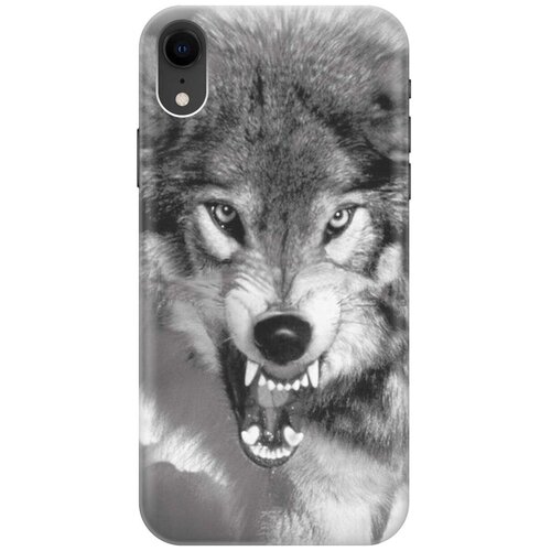 фото Gosso ультратонкий силиконовый чехол-накладка для apple iphone xr с принтом "волчий оскал"