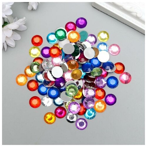 фото Арт узор набор декора для творчества - стразы "разноцветные", d=1 см, вес - 17 грамм