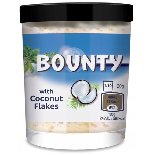 Паста шоколадная с кокосовой стружкой Bounty, 200 г, стеклянная банка