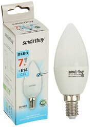 Smartbuy Лампа cветодиодная Smartbuy, E14, C37, 7 Вт, 4000 К, дневной белый свет