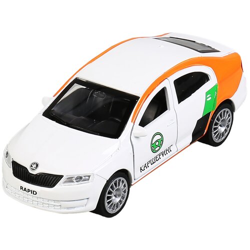 Легковой автомобиль ТЕХНОПАРК Skoda Rapid каршеринг (SB-18-22-SR-CS-WB) 1:38, 12 см, белый