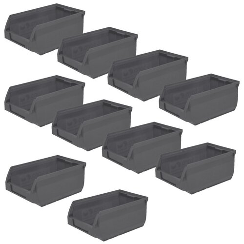 Ящики пластиковые для метизов (комплект 10шт) (170х105х75мм) т. серый