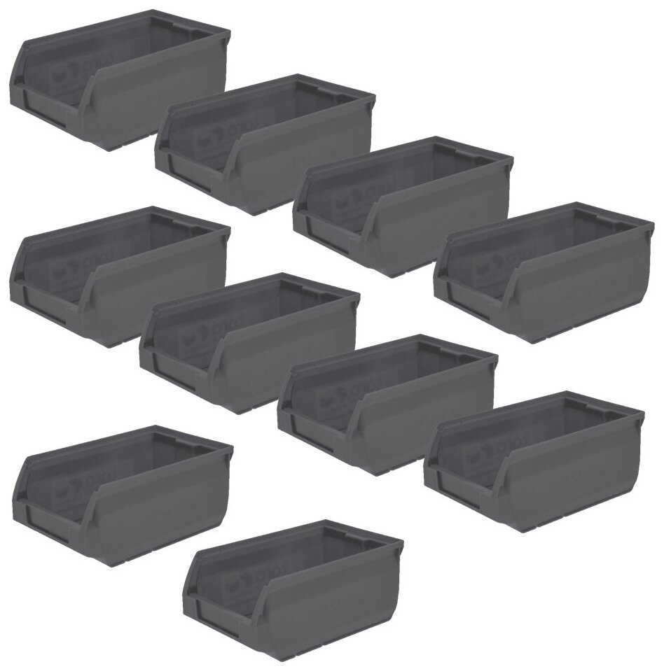 Ящики пластиковые для метизов (комплект 10шт) (170х105х75мм) т. серый