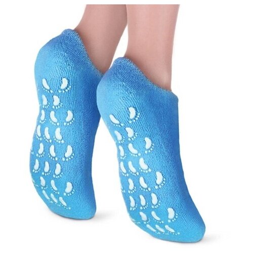 Гелевые носочки для педикюра отшелушивающие многоразовые Spa Gel Socks СПА с эфирными маслами; носки для педикюра уход за стопами ног, оранжевые