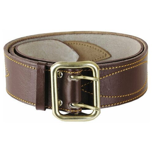 фото Ремень кожаный коричневый 3 сплав