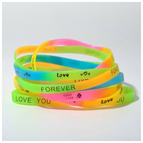 фото Силиконовый браслет "настроение", набор 10 шт, цвет микс queen fair