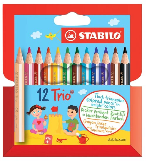 STABILO Цветные карандаши Trio thick short 12 цветов (205/12-01)