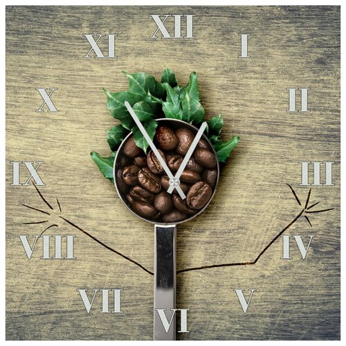 фото Svs настенные часы svs 3502254 kitchen кофейные зерна в турке