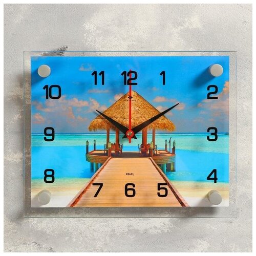 фото Часы настенные, серия: море, "пляж", 20х26 см, микс mikimarket