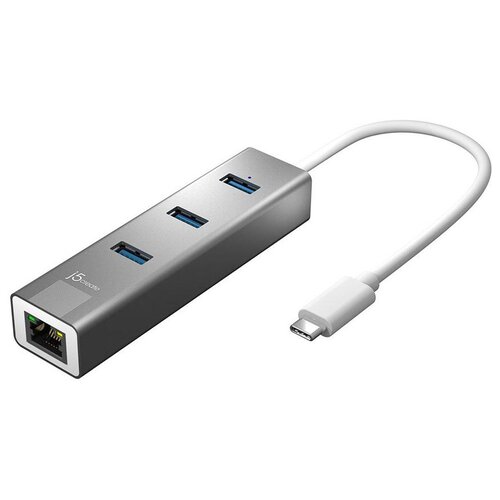 Хаб j5create USB-C на 3 USB Type-A 3.0 и Ethernet порт